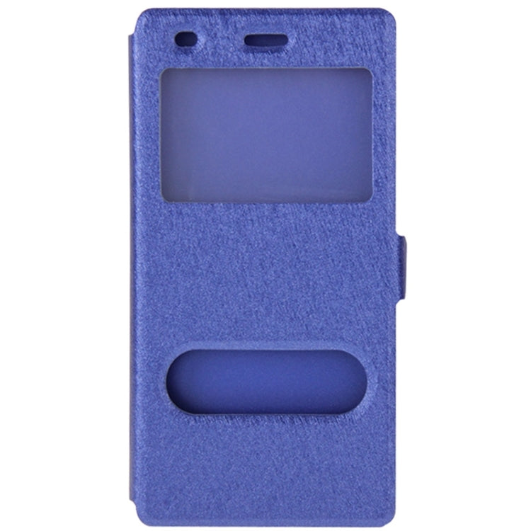 Silk Texture Horizontal Flip Leather Case with Caller ID Display & Holder for Huawei P8 Lite