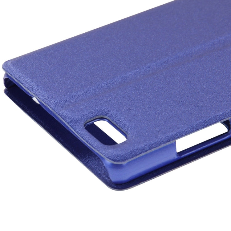 Silk Texture Horizontal Flip Leather Case with Caller ID Display & Holder for Huawei P8 Lite