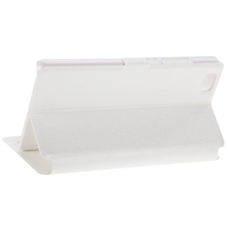 Silk Texture Horizontal Flip Leather Case with Caller ID Display & Holder for Huawei P8 Lite