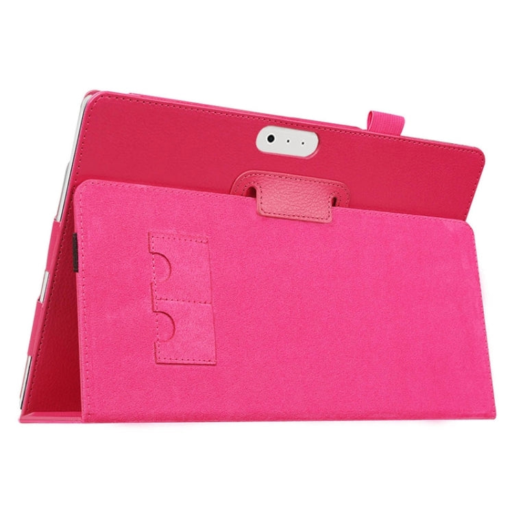 Horizontal Flip Litchi Texture Leather Case with Holder for Microsoft Surface 3(Magenta)