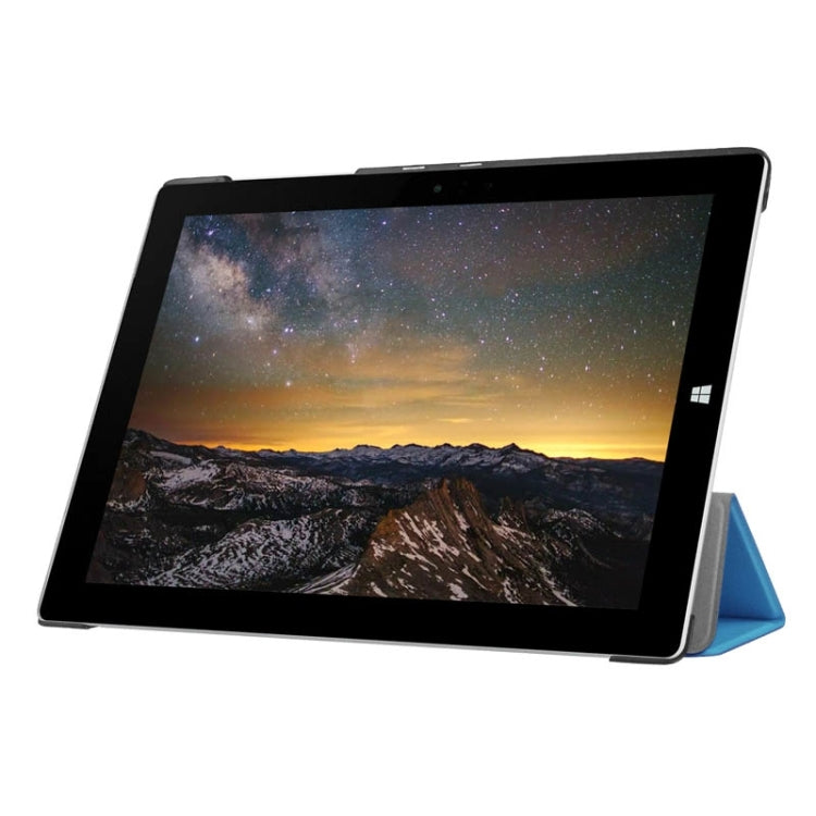 3-folding Karst Texture Horizontal Flip Leather Case with Holder for Microsoft Surface 3