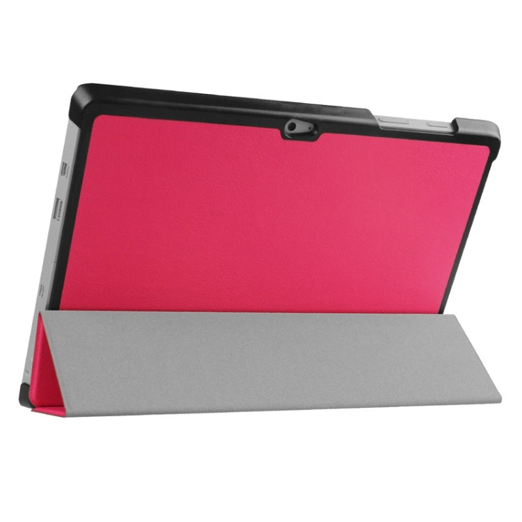 3-folding Karst Texture Horizontal Flip Leather Case with Holder for Microsoft Surface 3