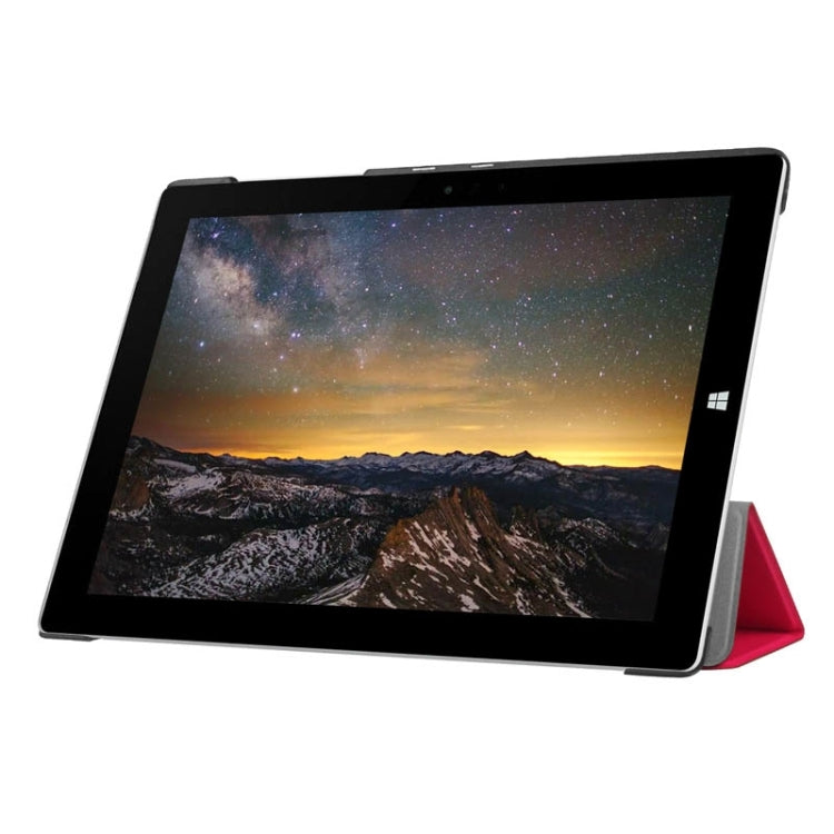 3-folding Karst Texture Horizontal Flip Leather Case with Holder for Microsoft Surface 3