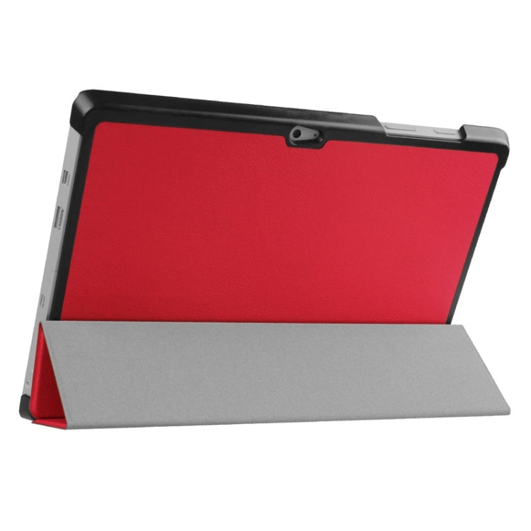 3-folding Karst Texture Horizontal Flip Leather Case with Holder for Microsoft Surface 3