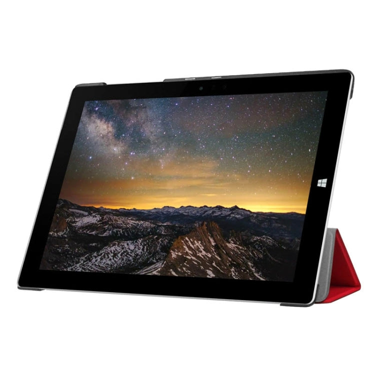 3-folding Karst Texture Horizontal Flip Leather Case with Holder for Microsoft Surface 3