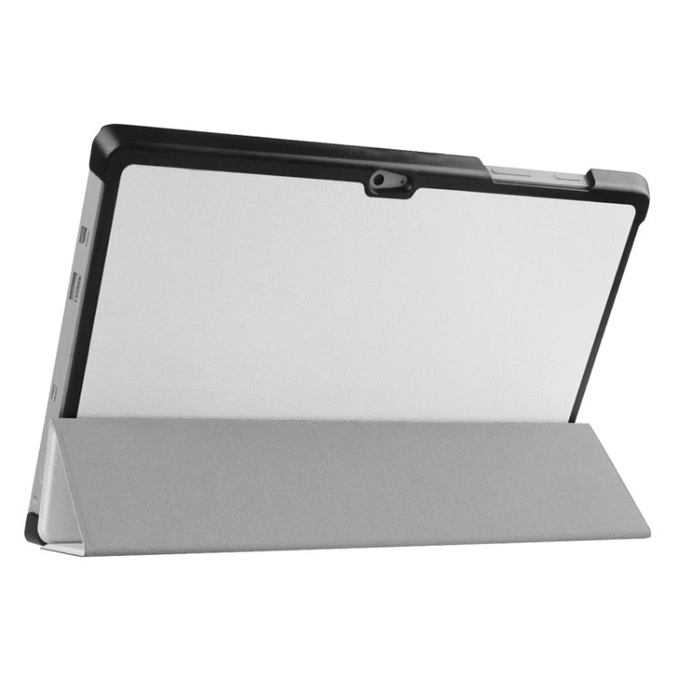 3-folding Karst Texture Horizontal Flip Leather Case with Holder for Microsoft Surface 3