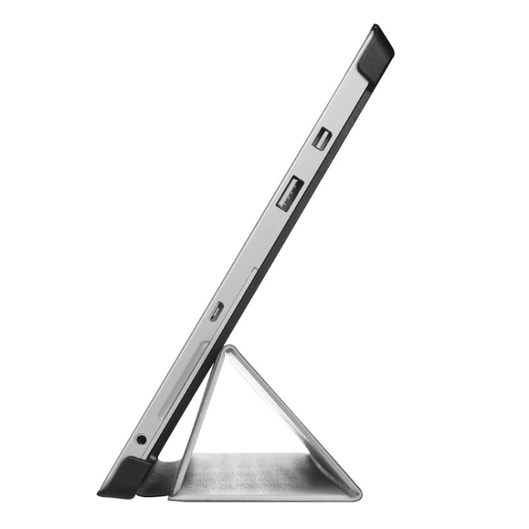 3-folding Karst Texture Horizontal Flip Leather Case with Holder for Microsoft Surface 3