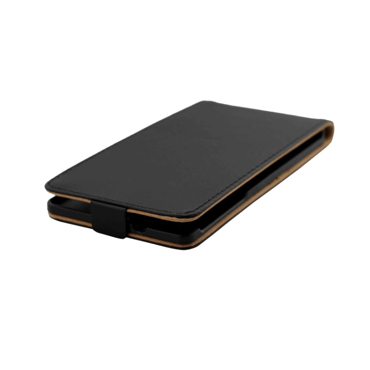 Vertical Flip Magnetic Button Leather Case for Sony Xperia C3 / D2533(Black)
