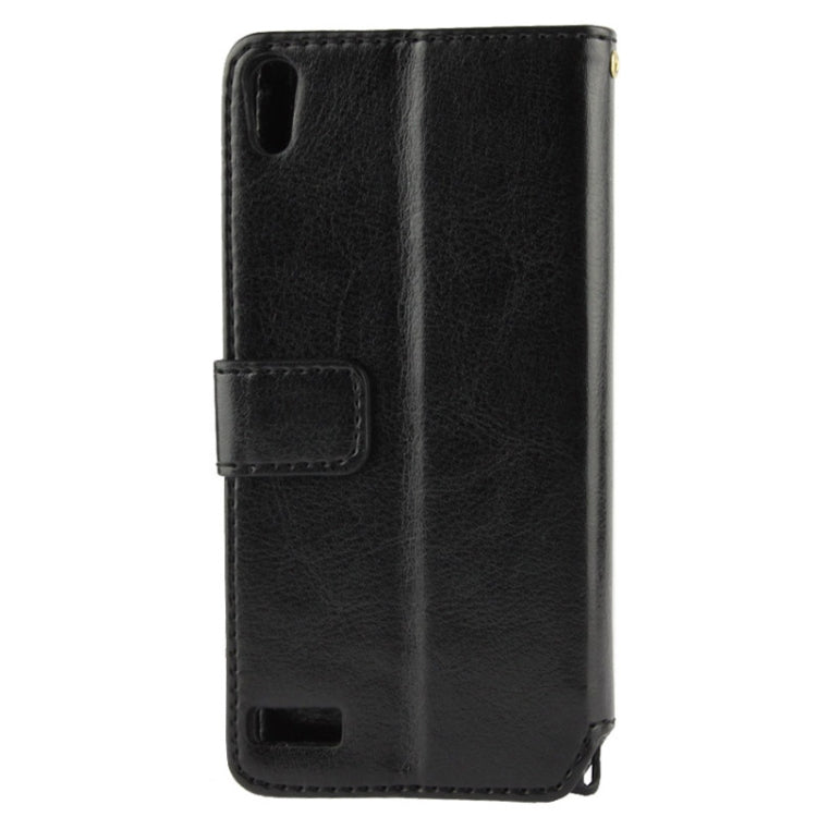 Fine Sheepskin Texture Flip Leather Case with Credit Card Slots & Holder for Huawei Ascend P6