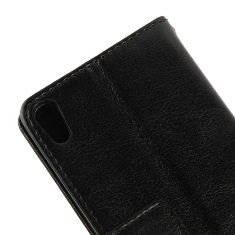 Fine Sheepskin Texture Flip Leather Case with Credit Card Slots & Holder for Huawei Ascend P6