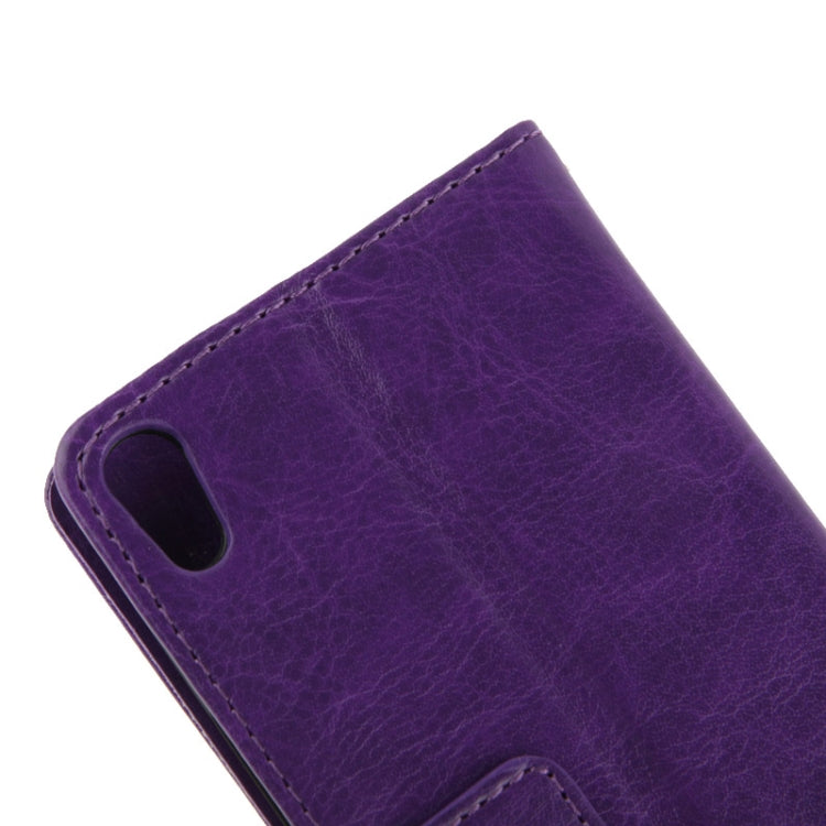 Fine Sheepskin Texture Flip Leather Case with Credit Card Slots & Holder for Huawei Ascend P6