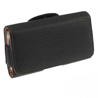 Universal Mobile Phone Leather Case / Bag with Clip for iPhone , Size: 120 x 60 x 25mm(Black)