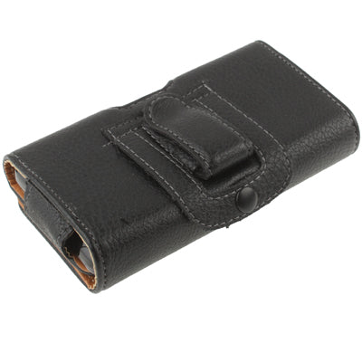 Universal Mobile Phone Leather Case / Bag with Clip for HTC , Size: 130 x 75 x 30mm(Black)