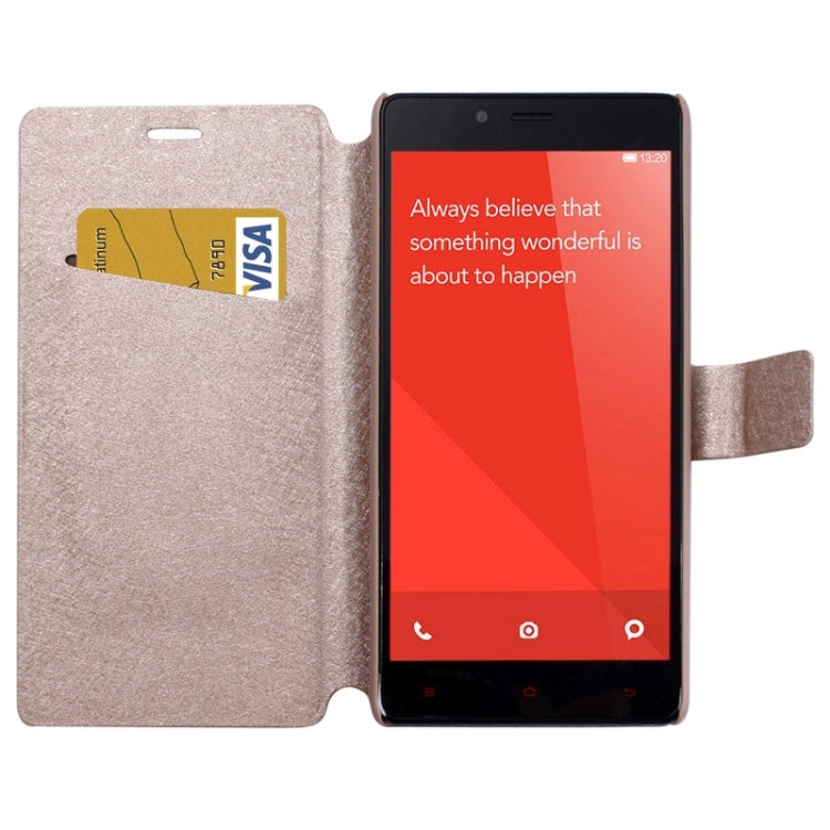 Hairline Texture Flip Leather Case with Credit Card Slots & Holder for Xiaomi Redmi Note