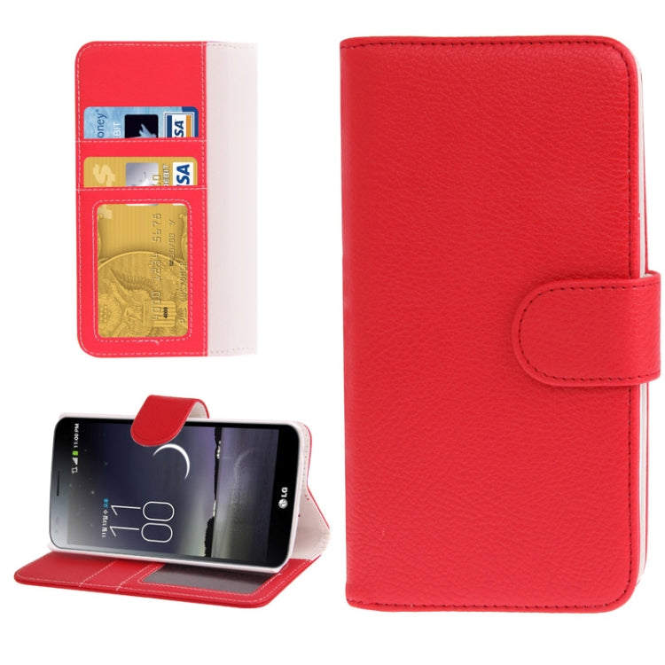 Litchi Texture Leather Case with Credit Card Slots & Holder for LG G Flex / F340L / F340S