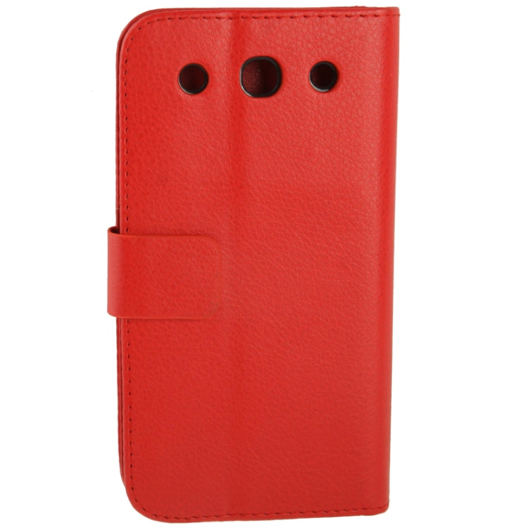 Litchi Texture Leather Case with Holder & Credit Card Slots for LG Optimus G Pro / F240(Red)