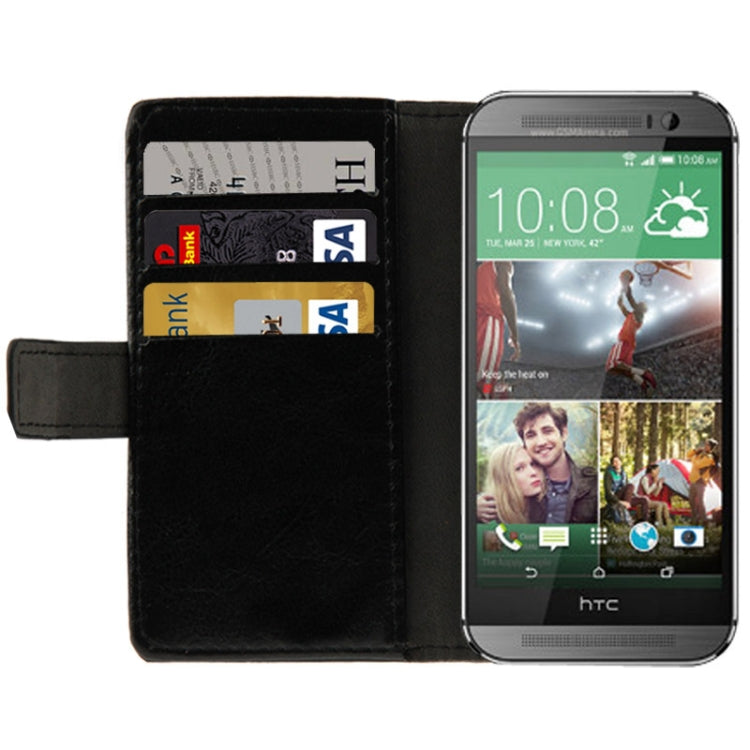 Crazy Horse Texture Flip Leather Case with Card Slots & Holder for HTC One M8
