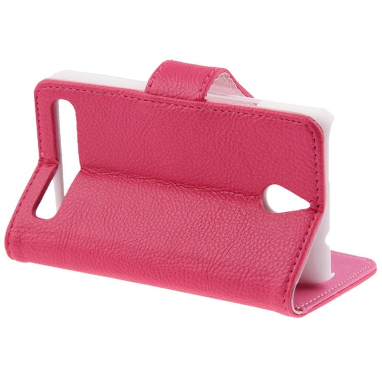 Litchi Texture Leather Case with Holder & Credit Card Slot for Sony Xperia E1