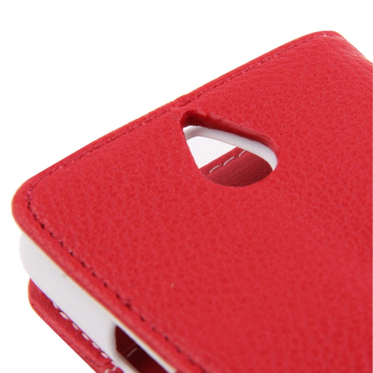 Litchi Texture Leather Case with Holder & Credit Card Slot for Sony Xperia E1