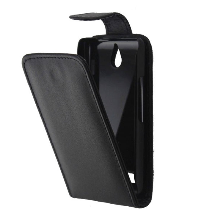 Vertical Flip Leather Case for Sony Xperia E1(Black)