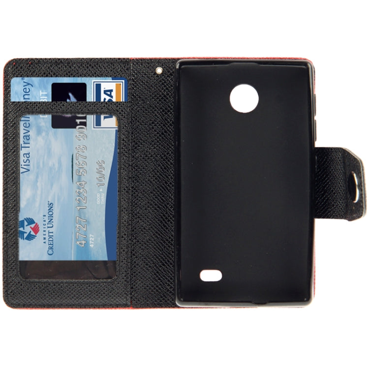 2-Color Series Cross Texture Leather Case with Credit Card Slots & Holder & Lanyard for Nokia X / X+