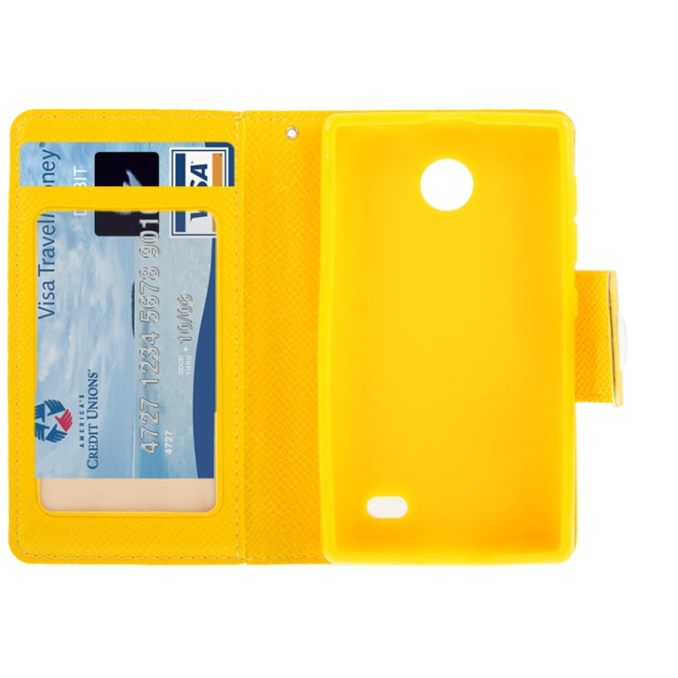 2-Color Series Cross Texture Leather Case with Credit Card Slots & Holder & Lanyard for Nokia X / X+