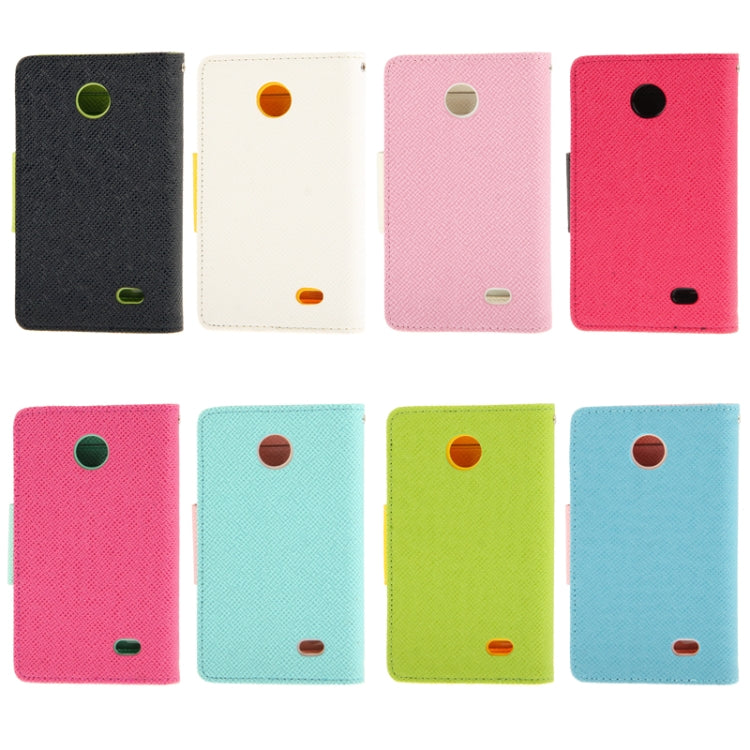 2-Color Series Cross Texture Leather Case with Credit Card Slots & Holder & Lanyard for Nokia X / X+