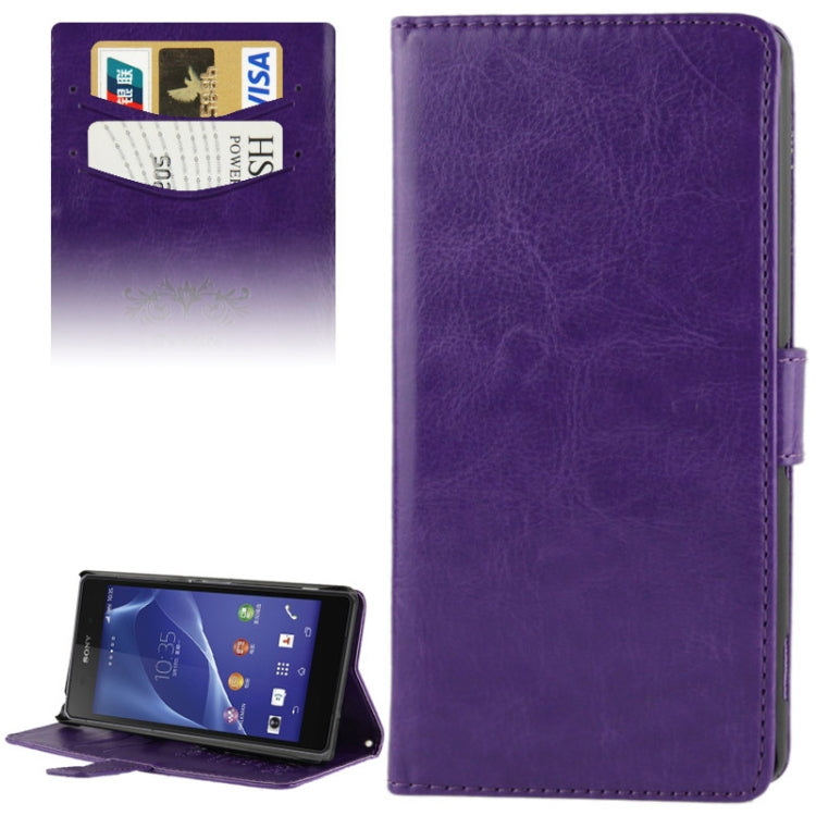 Fine Sheepskin Texture Flip Leather Case with Credit Card Slots & Holder for Sony Xperia Z2 / L50w