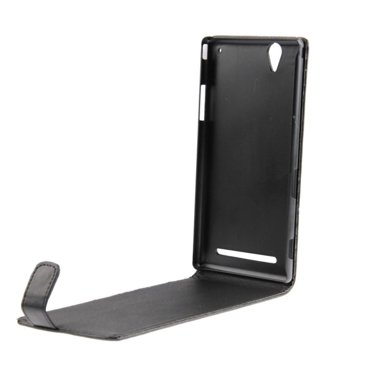 High Quality Vertical Flip Leather Case for Sony Xperia T2 Ultra / XM50h(Black)