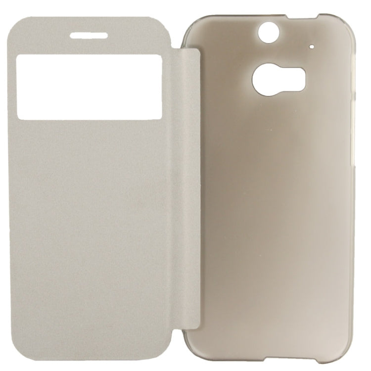 Horizontal Flip Leather Case with Call Display ID for HTC One / M8