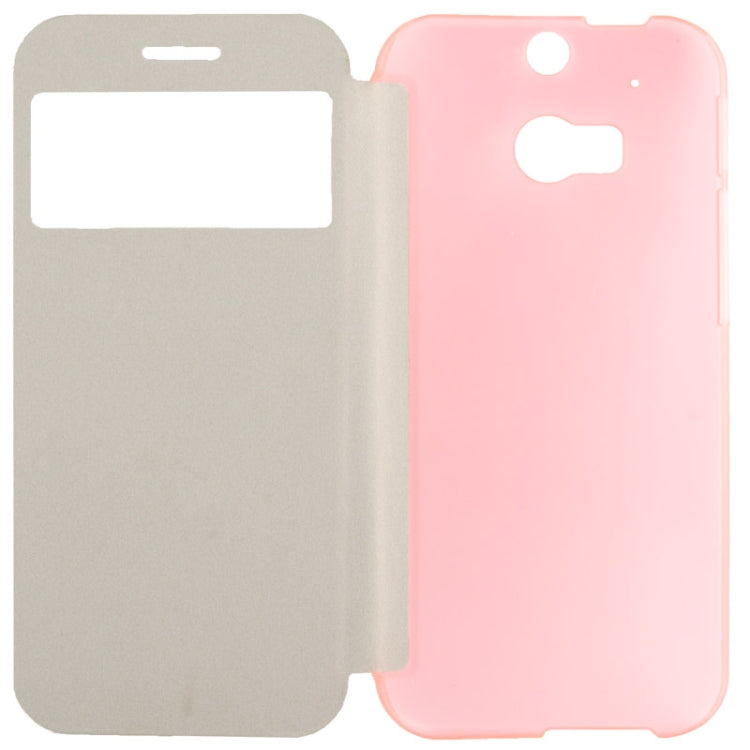 Horizontal Flip Leather Case with Call Display ID for HTC One / M8