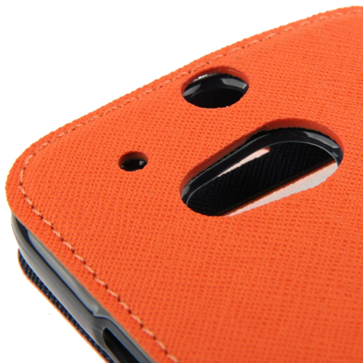 Roar Series Cross Texture Leather Case with Call Display ID & Credit Card Slots & Holder for HTC One M8