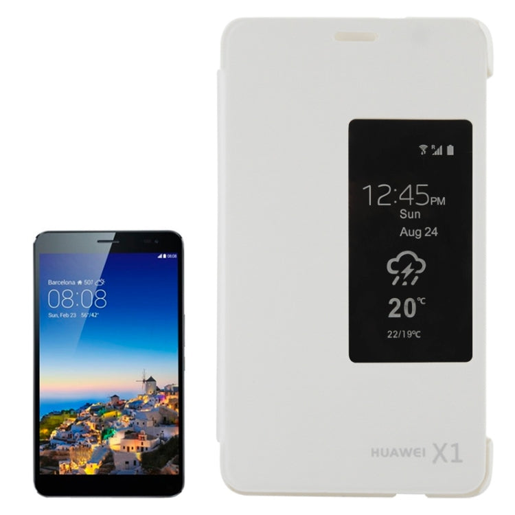 Brush Texture Flip Leather Case with Call Display ID for Huawei MediaPad X1