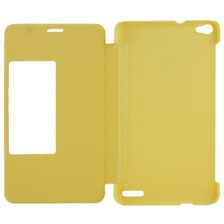 Brush Texture Flip Leather Case with Call Display ID for Huawei MediaPad X1