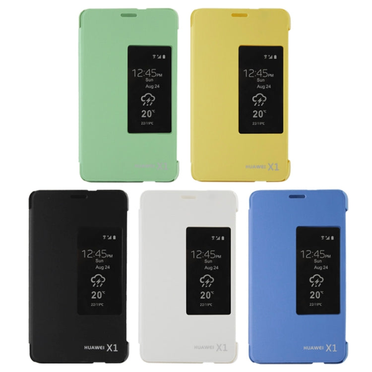 Brush Texture Flip Leather Case with Call Display ID for Huawei MediaPad X1