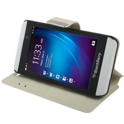 Pure Color Ultra-thin Leather Case with Holder & Credit Card slots for BlackBerry Z10