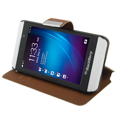 Pure Color Ultra-thin Leather Case with Holder & Credit Card slots for BlackBerry Z10