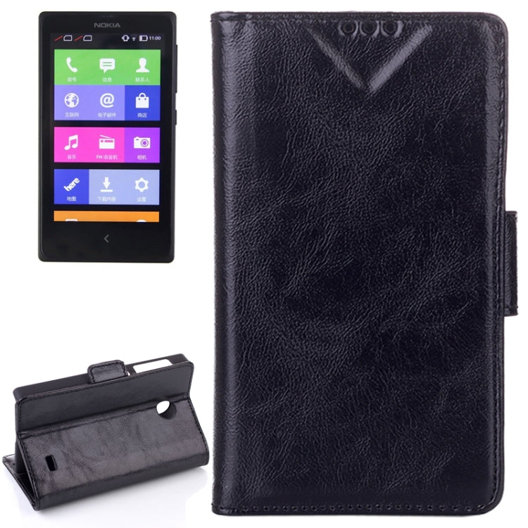 Oil Leather Case with Credit Card Slot & Holder for Nokia X