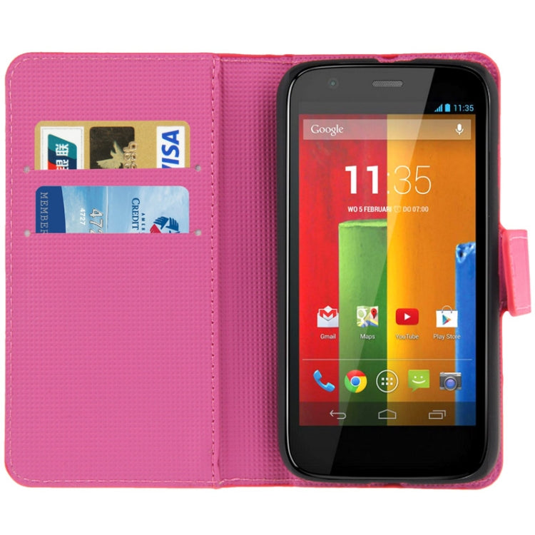 Butterfly Pattern Leather Case with Credit Card Slots & Holder for Motorola G / XT937C / XT1028 / XT1031