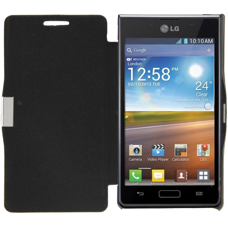 Brushed Texture Horizontal Flip Magnetic Buckle Leather Protective Case for LG Optimus L7