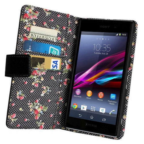Horizontal Flip Leather Case with Credit Card Slots & Holder & Lanyard for Sony Xperia Z2 / L50w(Black)