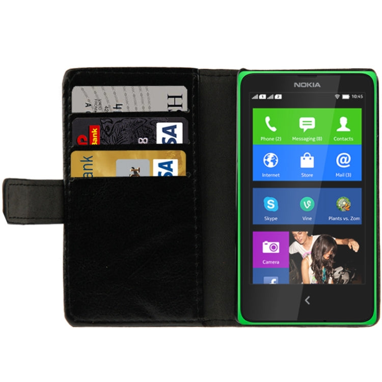 Crazy Horse Texture Flip Leather Case with Credit Card Slots & Holder for Nokia X