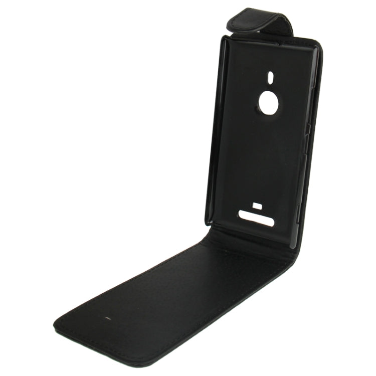 Pure Color Vertical Flip Leather Case for Nokia Lumia 925 (Black)