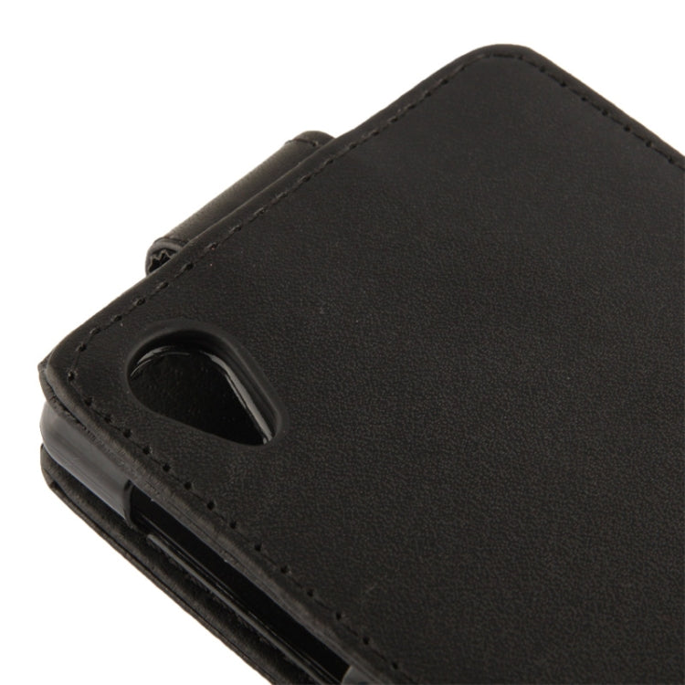 High Quality Vertical Flip Leather Case for Sony Xperia Z1 / L39h (Black)