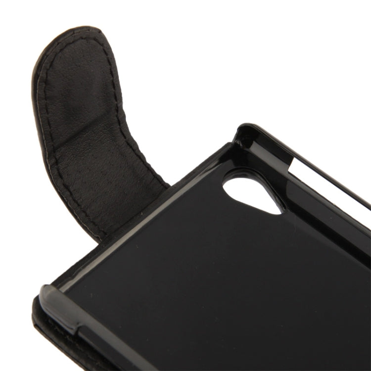 High Quality Vertical Flip Leather Case for Sony Xperia Z1 / L39h (Black)