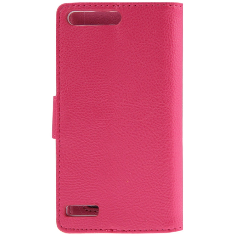 Litchi Texture Horizontal Flip Leather Case with Credit Card Slot & Holder for Huawei Ascend G6-T00 3G / P6 mini