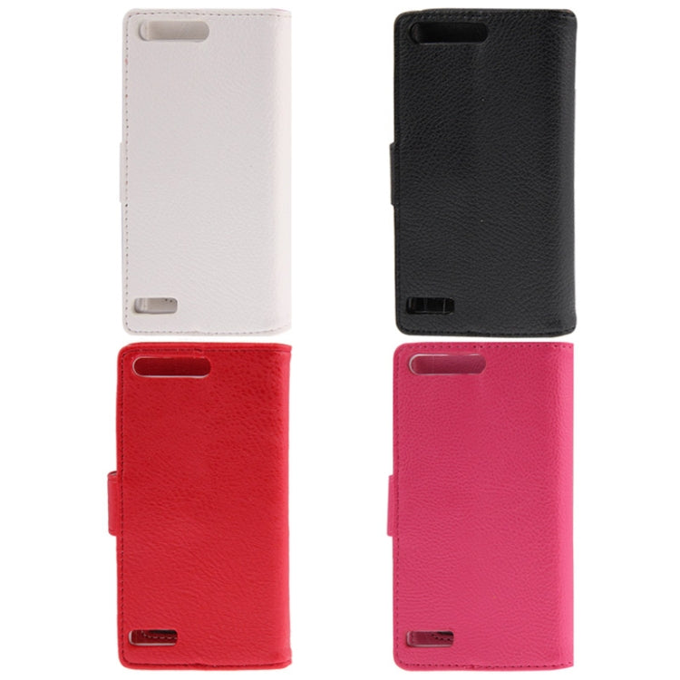 Litchi Texture Horizontal Flip Leather Case with Credit Card Slot & Holder for Huawei Ascend G6-T00 3G / P6 mini