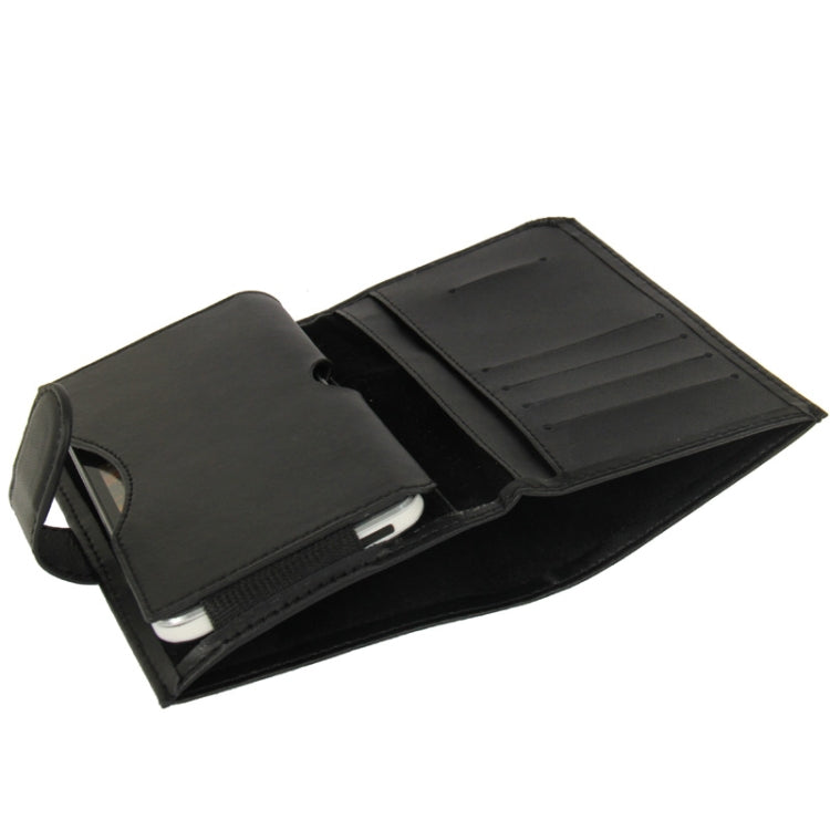 Genuine Leather Case with Wallet & Credit Card Slots for HTC M7 / i9300 / i9250 / Sony LT26i / LG L7 / L36h / M35h / Nokia 928(Black)
