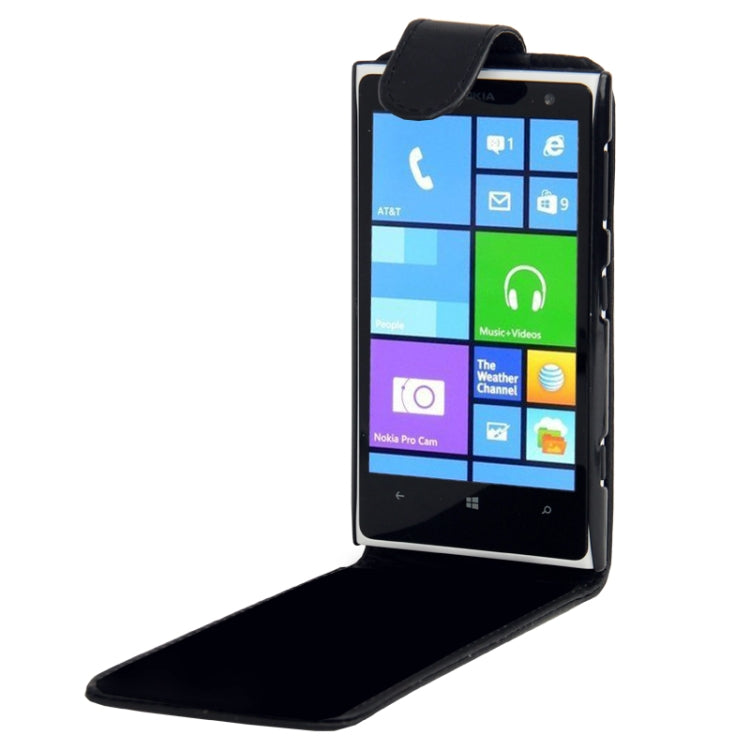 Vertical Flip Leather Case for Nokia Lumia 1020 (Black)