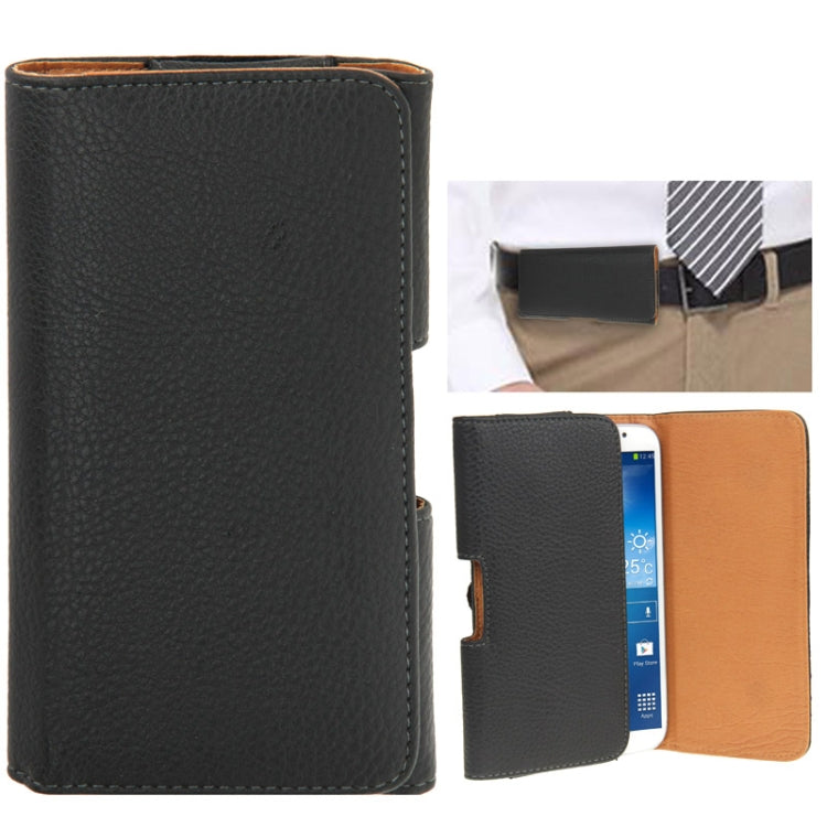 Litchi Soft Leather Case with Belt Clip for Galaxy Note III / N9000 / i9500 / i9200 / i9208 / P729 / Huawei Mate (Black)